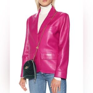 RARE Gucci women pink lamb leather blazer jacket